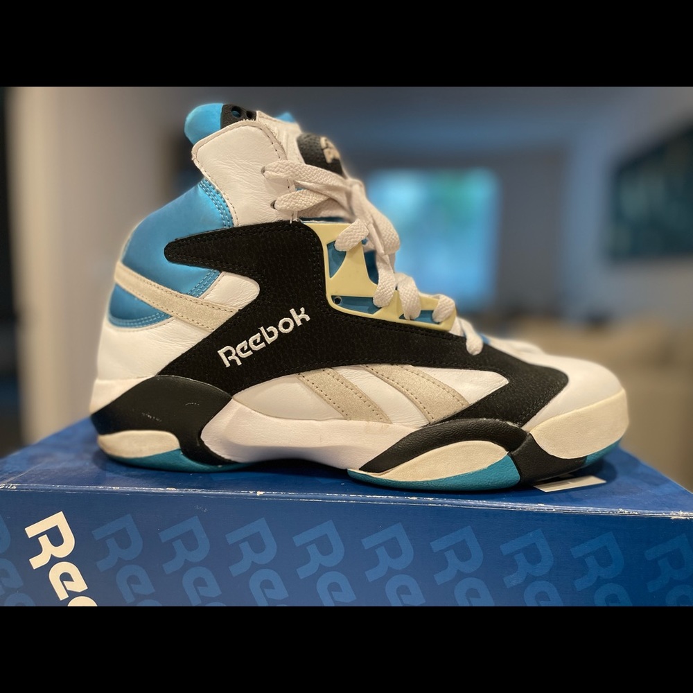 SHAQ ATTAQ Size 8.5 White/Black/Azure/Steel